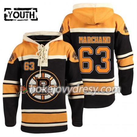 Boston Bruins Brad Marchand 63 Černá Sawyer Mikiny Hooded - Dětské